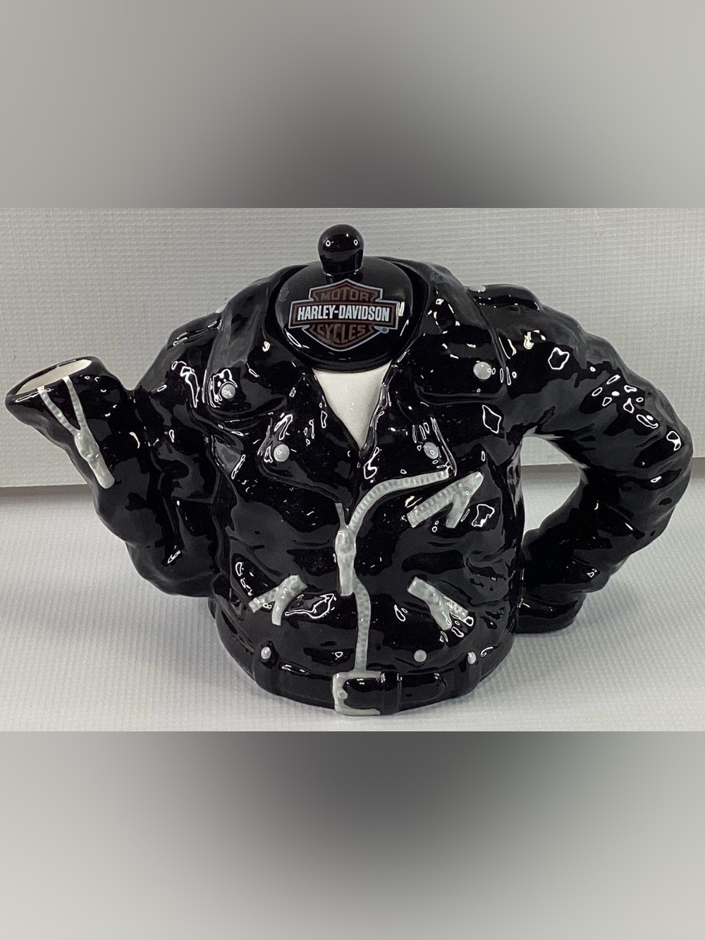 Vintage Harley-Davidson Black Leather Jacket Teapot by Vandor Collectables